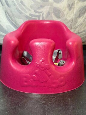 Bumbo Baby Infant Floor Seat w/ Safety Belt Harness Hot Pink Fuchsia Foam Chair